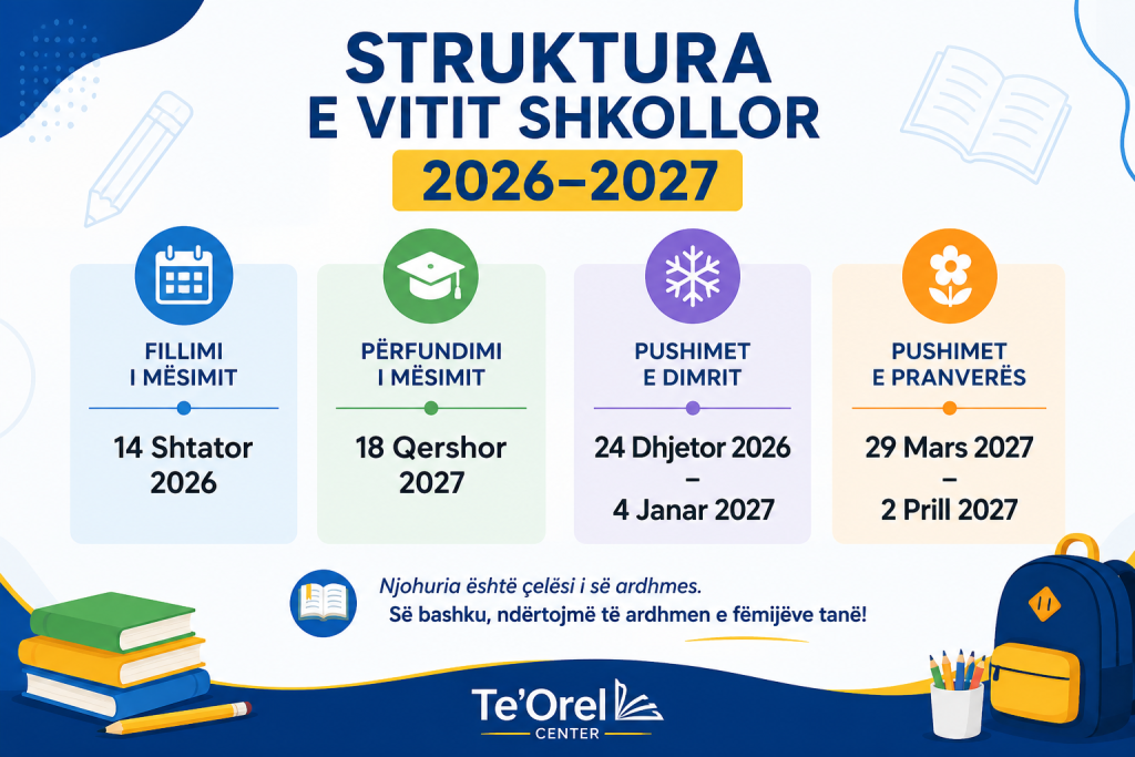 struktura e vitit shkollor 2026-2027